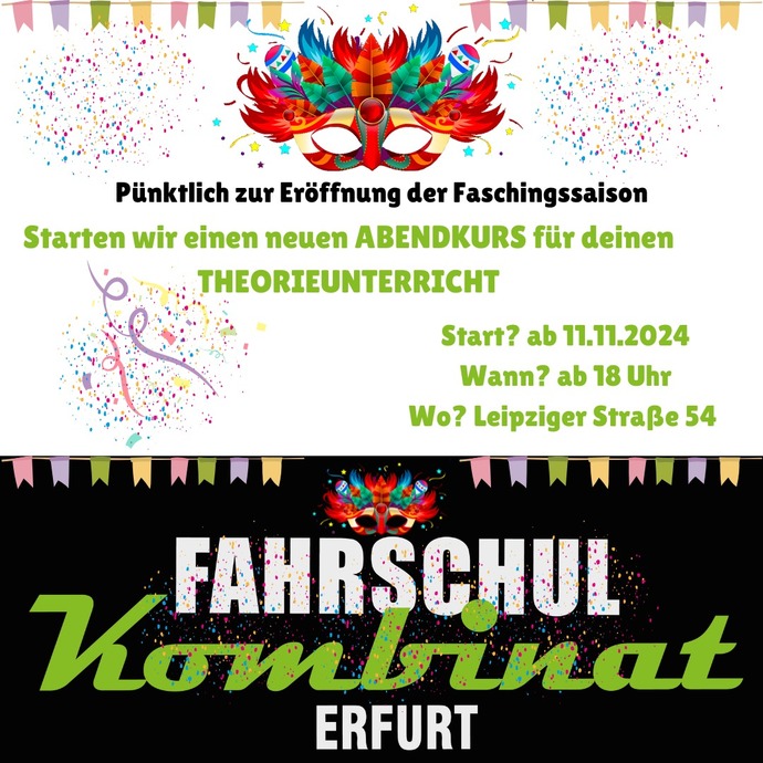 Bild zum Artikel: Abendkurs Theorieunterricht (Grundstoff aller Führerscheinklassen) ab 11.11.2024